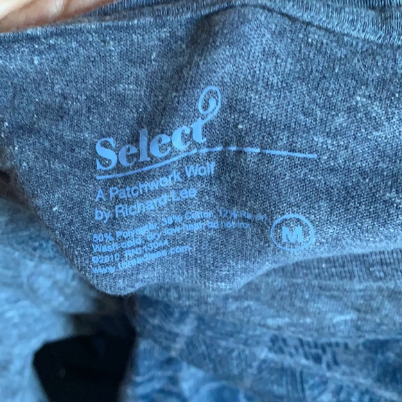 Select Patchwork Wolf Long Sleeve T Shirt - Picture 2 of 2